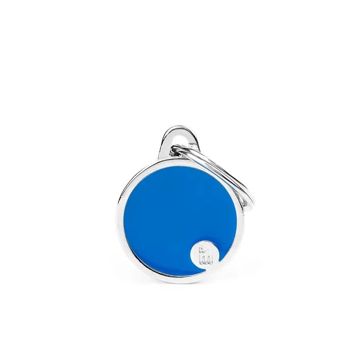 My Family Pet Tag Basic Handmade Circle Blue Large - Woonona Petfood & Produce