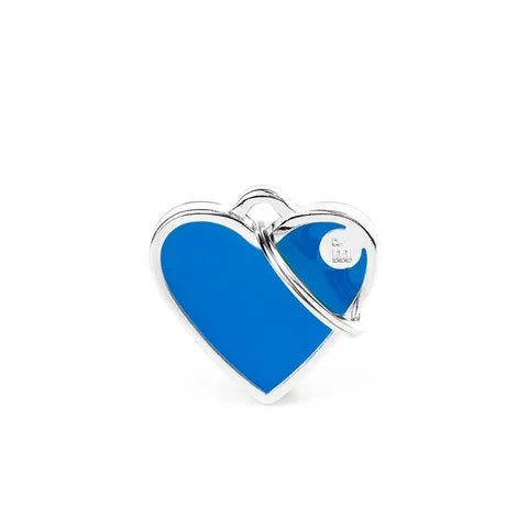 My Family Pet Tag Basic Handmade Heart Blue Large - Woonona Petfood & Produce