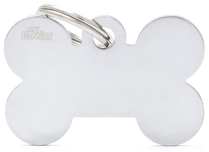 My Friends Pet Tag Basic Bone Chrome - Woonona Petfood & Produce
