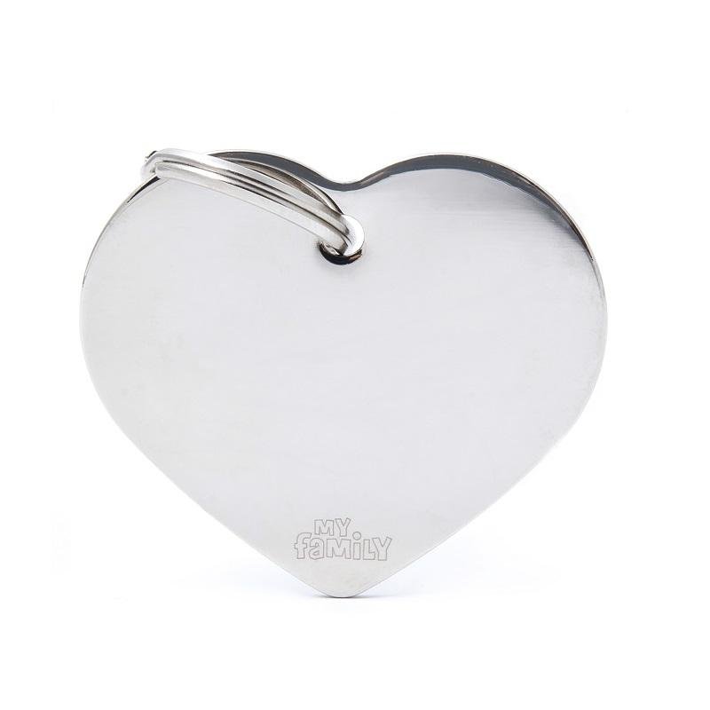 My Friends Pet Tag Basic Heart Chrome - Woonona Petfood & Produce