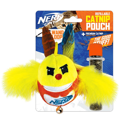 Nerf Cat Plush Bird with Catnip Pouch/Bell - Woonona Petfood & Produce