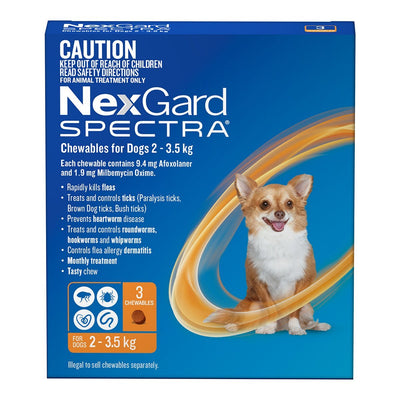 Nexgard Spectra 2-3.5kg - Woonona Petfood & Produce
