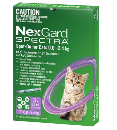 Nexgard Spectra Spot-On for Cata 0.8-2.4kg - Woonona Petfood & Produce