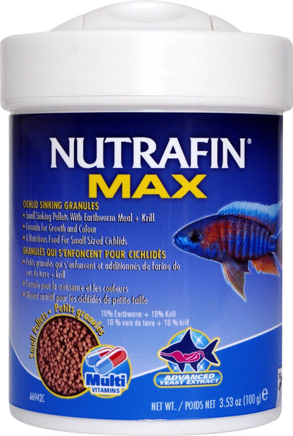 Nutrafin Max Cichlid Granules Small 100g - Woonona Petfood & Produce