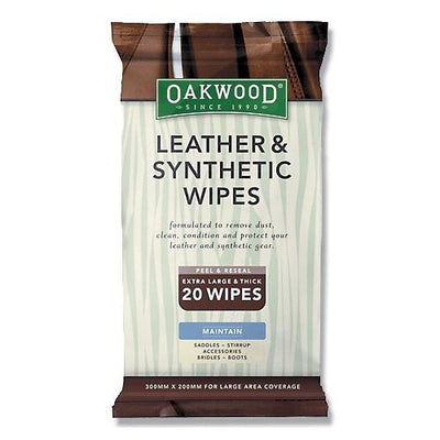 Oakwood Leather Wipes 20 Wipes - Woonona Petfood & Produce