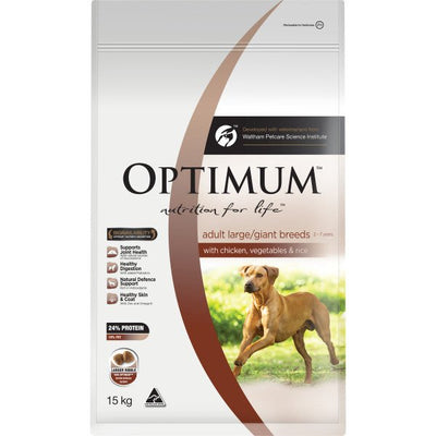 Optimum Dry Dog Food Adult Large Breed Chicken Rice and Vegetables 15kg - Woonona Petfood & Produce