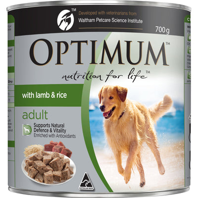 Optimum Wet Dog Food Adult Lamb & Rice 700g - Woonona Petfood & Produce