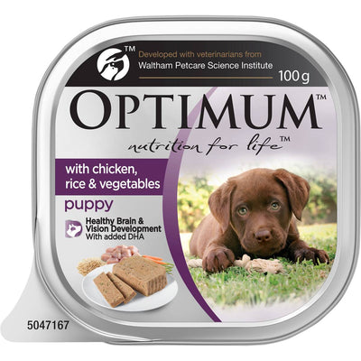 Optimum Wet Food Puppy Chicken Rice and Vegetables 6x100g - Woonona Petfood & Produce