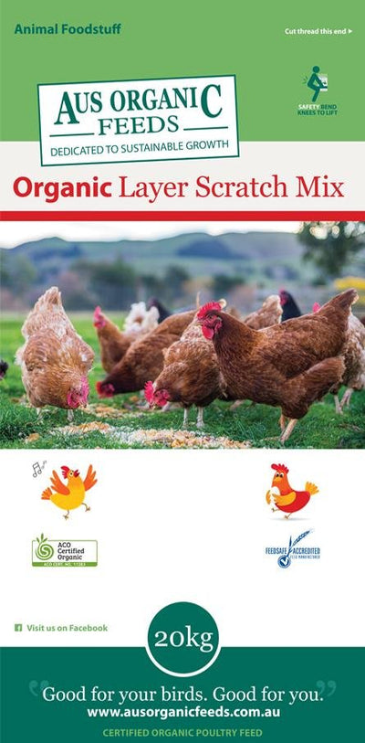 Organic Chicken Scratch Mix 20kg Aus Organic Feeds - Woonona Petfood & Produce