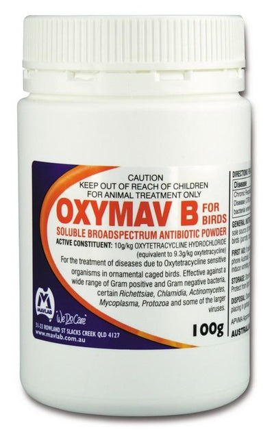 Oxymav B For Birds 100g - Woonona Petfood & Produce