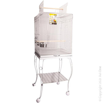 Parrot Cage 5050 Avi One with Stand Open Top 145cm Silver - Woonona Petfood & Produce