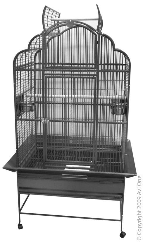 Parrot Cage Avi One Open Top Silver and Black 932SB - Woonona Petfood & Produce