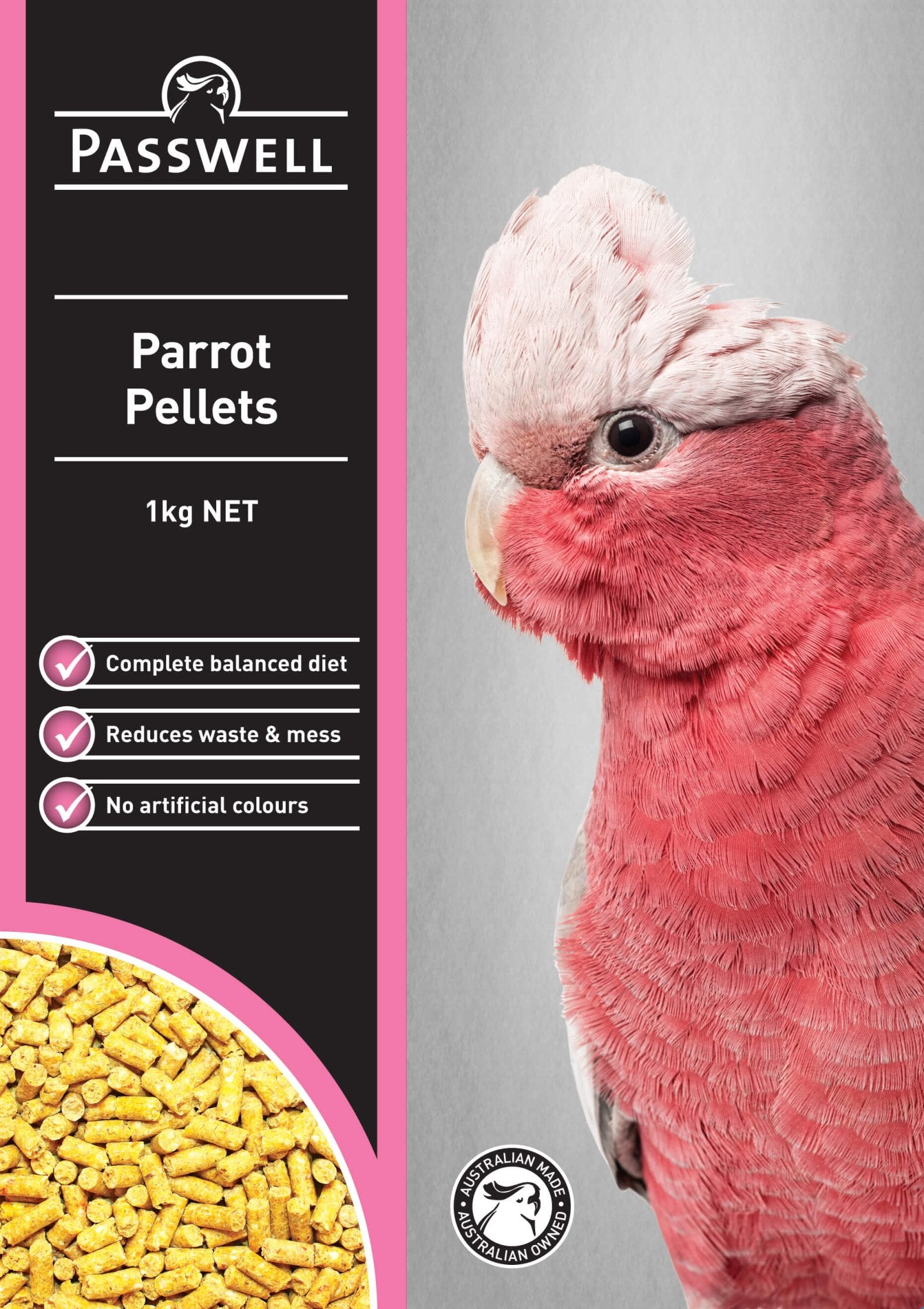 Passwell Parrot Pellets 1kg - Woonona Petfood & Produce