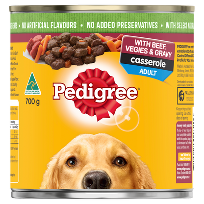 Pedigree Wet Dog Food Can Beef Casserole 700g - Woonona Petfoods