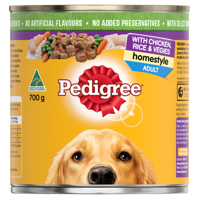 Pedigree Wet Dog Food Can Homestyle Chicken Rice and Vegetables 700g