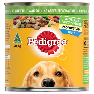 Pedigree Wet Dog Food Can Homestyle Lamb Pasta and Vegetables 700g
