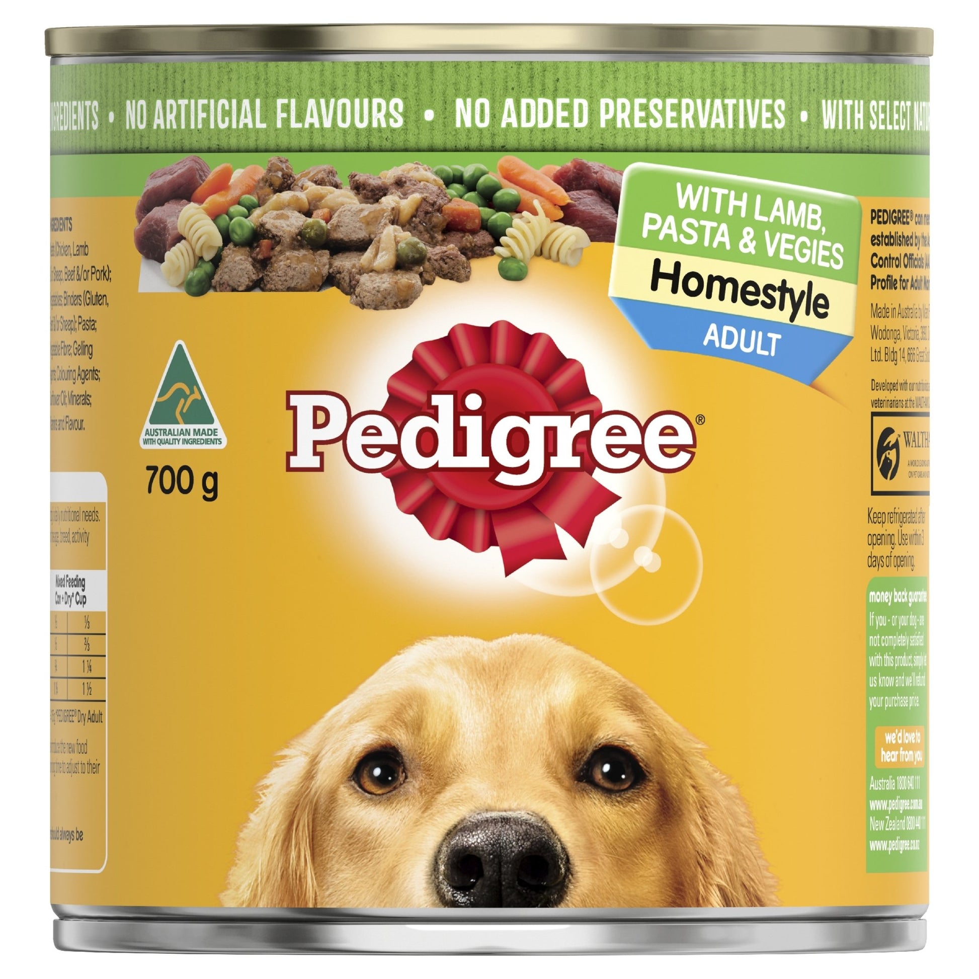 Pedigree Wet Dog Food Cans Homestyle Lamb Pasta and Vegetables 12x700g - Woonona Petfood & Produce