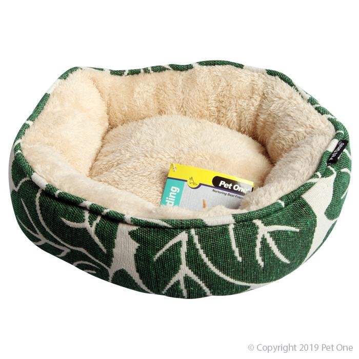 Pet One Bed Small Animal Oval 20x20x8cm Tropical Leaf - Woonona Petfood & Produce