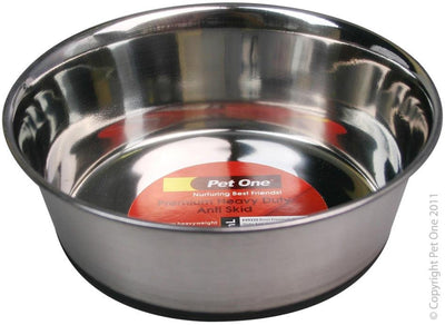 Pet One Bowl Premium Heavy Duty Anti Skid Stainless Steel - Woonona Petfood & Produce
