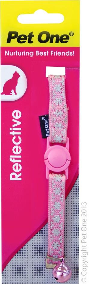 Pet One Cat Collar Nylon Reflective 15 To 22.5cm 10mm - Woonona Petfood & Produce