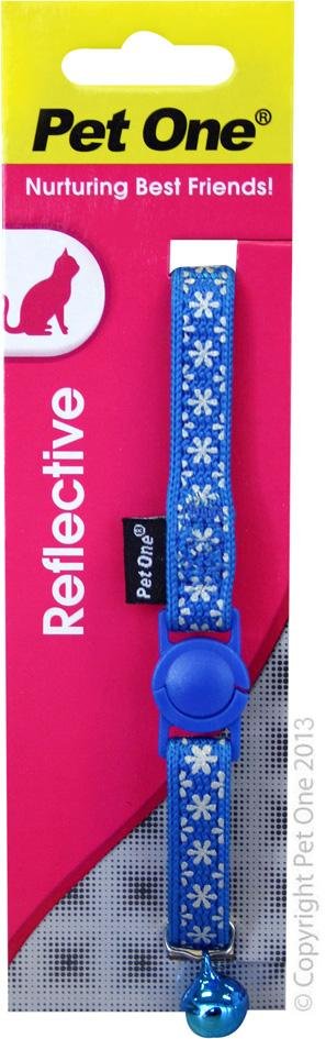 Pet One Cat Collar Nylon Reflective 15 To 22.5cm 10mm - Woonona Petfood & Produce