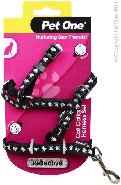 Pet One Cat Harness & Lead Set Reflective 15-22.5cm 180cm - Woonona Petfood & Produce
