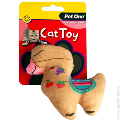 Pet One Cat Toy Plush Llama Brown 13cm - Woonona Petfood & Produce