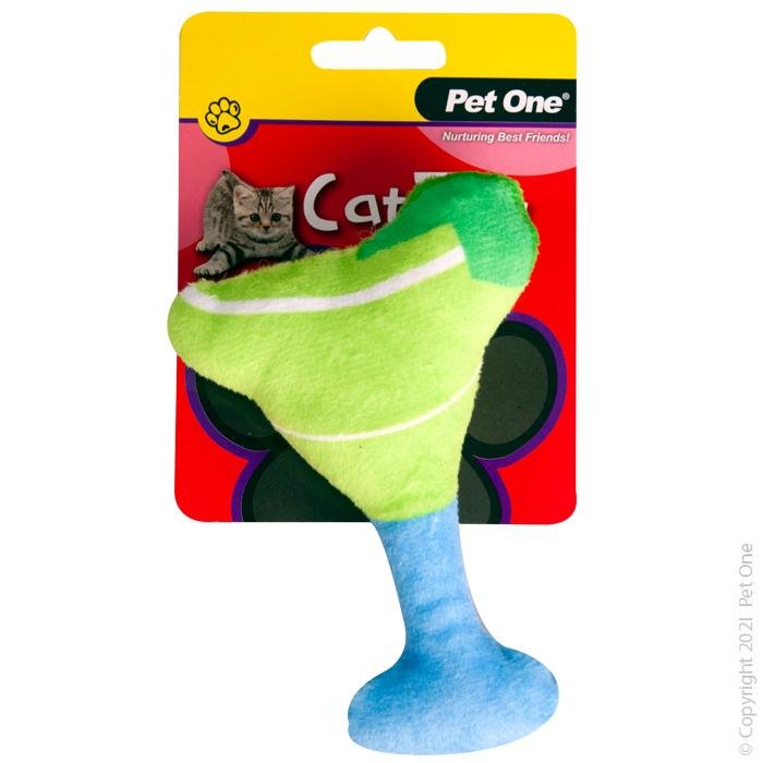 Pet One Cat Toy Plush Meowtini Green 13.5cm - Woonona Petfood & Produce