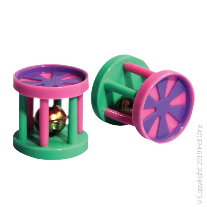 Pet One Cat Toy Roller With Bell Mixed Colours - Woonona Petfood & Produce