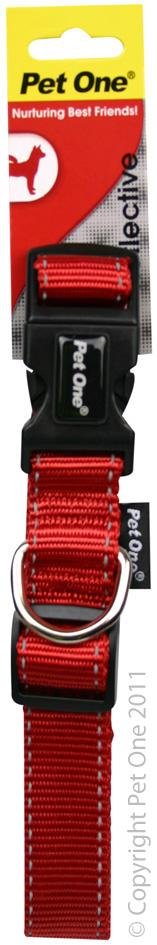 Pet One Collar Reflective Nylon 35-50cm - Woonona Petfood & Produce