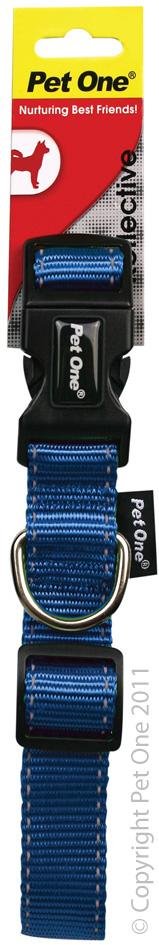 Pet One Collar Reflective Nylon 35-50cm - Woonona Petfood & Produce