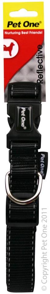 Pet One Collar Reflective Nylon 40-65cm - Woonona Petfood & Produce