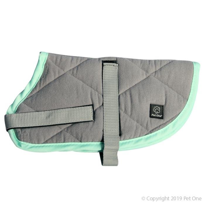 Pet One Dog Coat Night Sleeper Grey Turquoise - Woonona Petfood & Produce