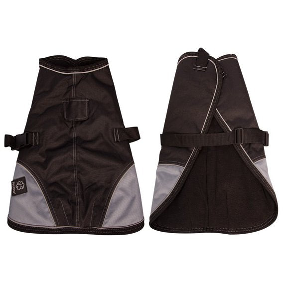 Pet One Dog Coat Night Walker Quick Clip Black Charcoal Woonona