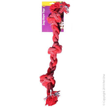 Pet One Dog Toy Braided Rope With 3 Knots Red/Blue 50cm - Woonona Petfood & Produce