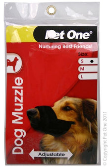 Pet One Muzzle Nylon Adjustable Black - Woonona Petfood & Produce