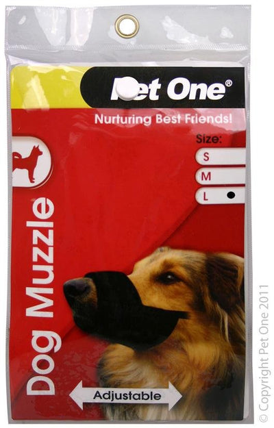Pet One Muzzle Nylon Adjustable Black