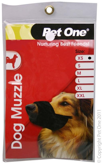 Pet One Muzzle Nylon Black - Woonona Petfood & Produce