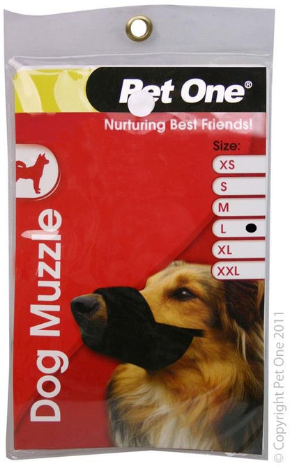 Pet One Muzzle Nylon Black - Woonona Petfood & Produce