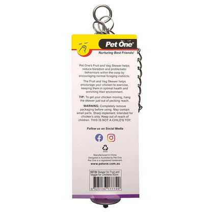 Pet One Skewer Fruit and Veggie for Chickens 50cm - Woonona Petfood & Produce