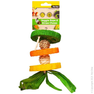 Pet One Veggie Rope & Straw Chew Hanging Hula 19cm - Woonona Petfood & Produce