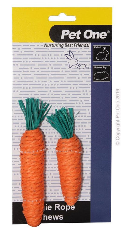 Pet One Veggie Rope Twin Pack Carrot - Woonona Petfood & Produce