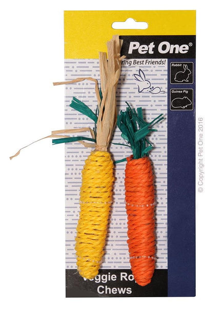 Pet One Veggie Rope Twin Pack Carrot/Corn - Woonona Petfood & Produce