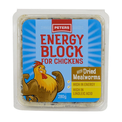 Peters Energy Block Dried Mealworms 280g - Woonona Petfood & Produce