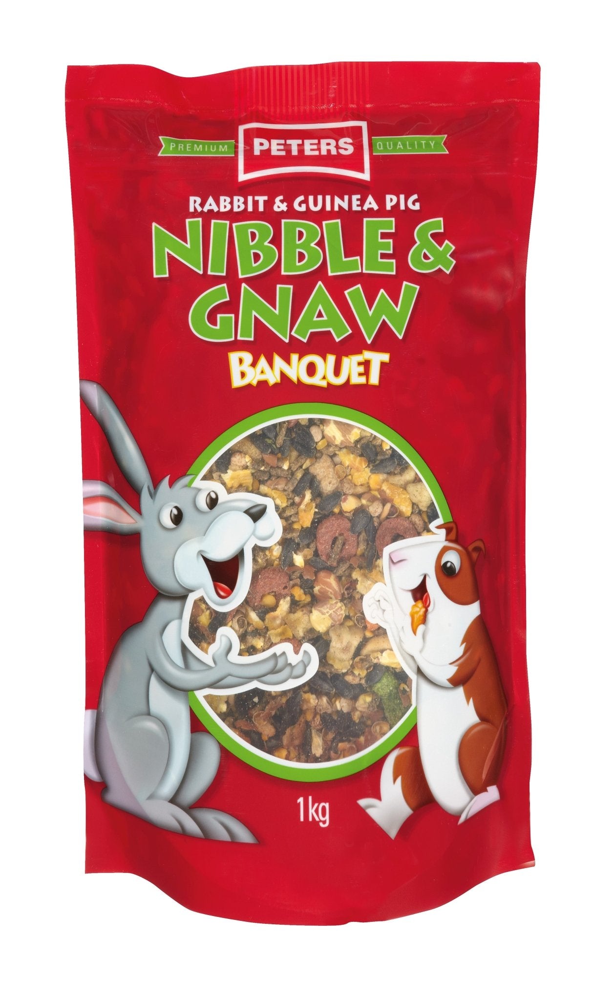 Peters Rabbit and Guinea Pig Nibble and Gnaw Banquet 1kg - Woonona Petfood & Produce