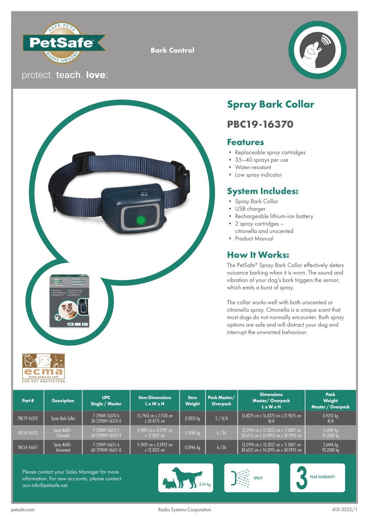 Spray bark best sale collar petsafe