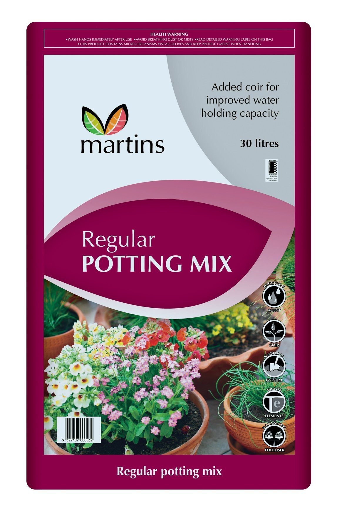 Potting Mix Regular 30 Litres Martins - Woonona Petfood & Produce