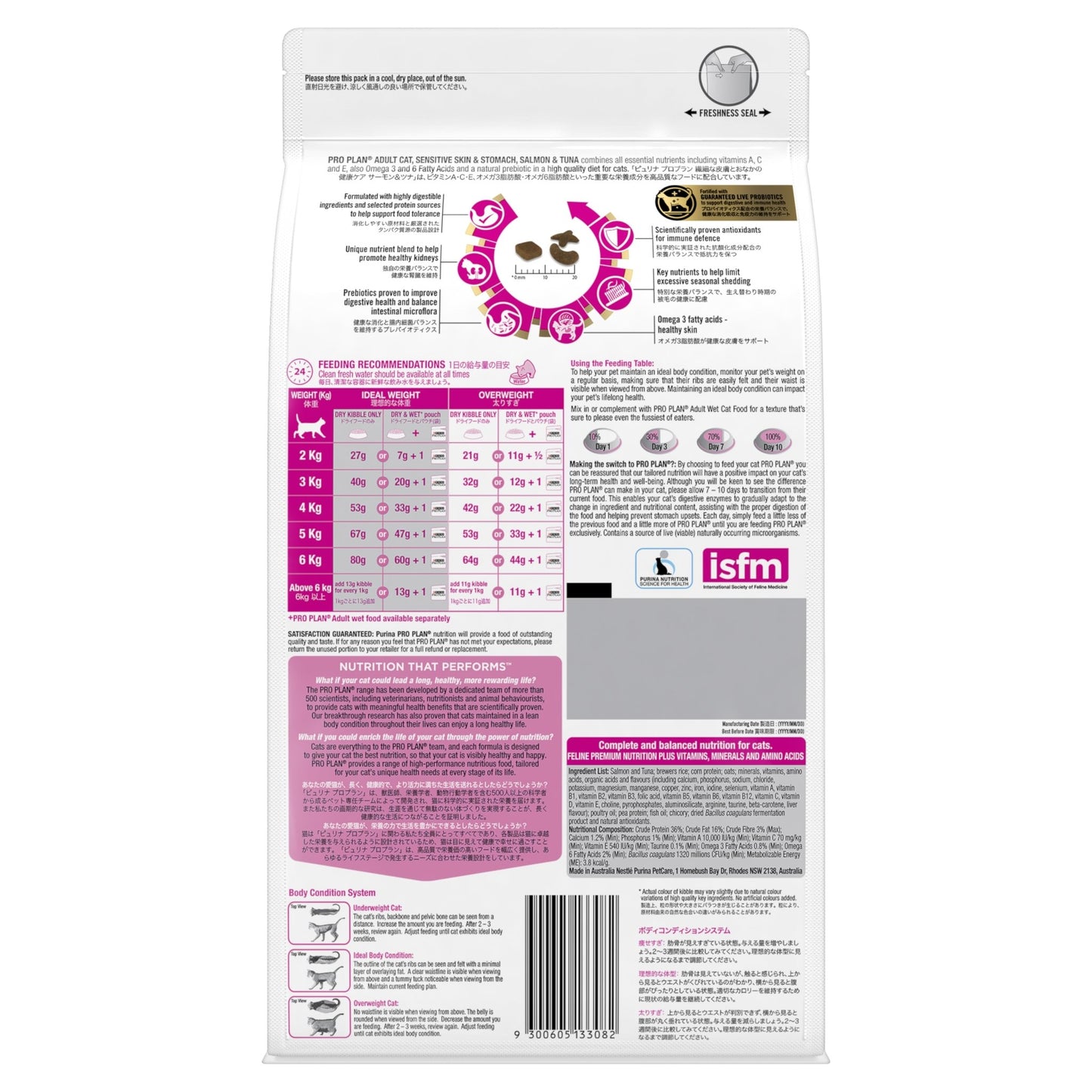 Pro Plan Cat Adult Sensitive Skin & Stomach 1.5kg - Woonona Petfood & Produce