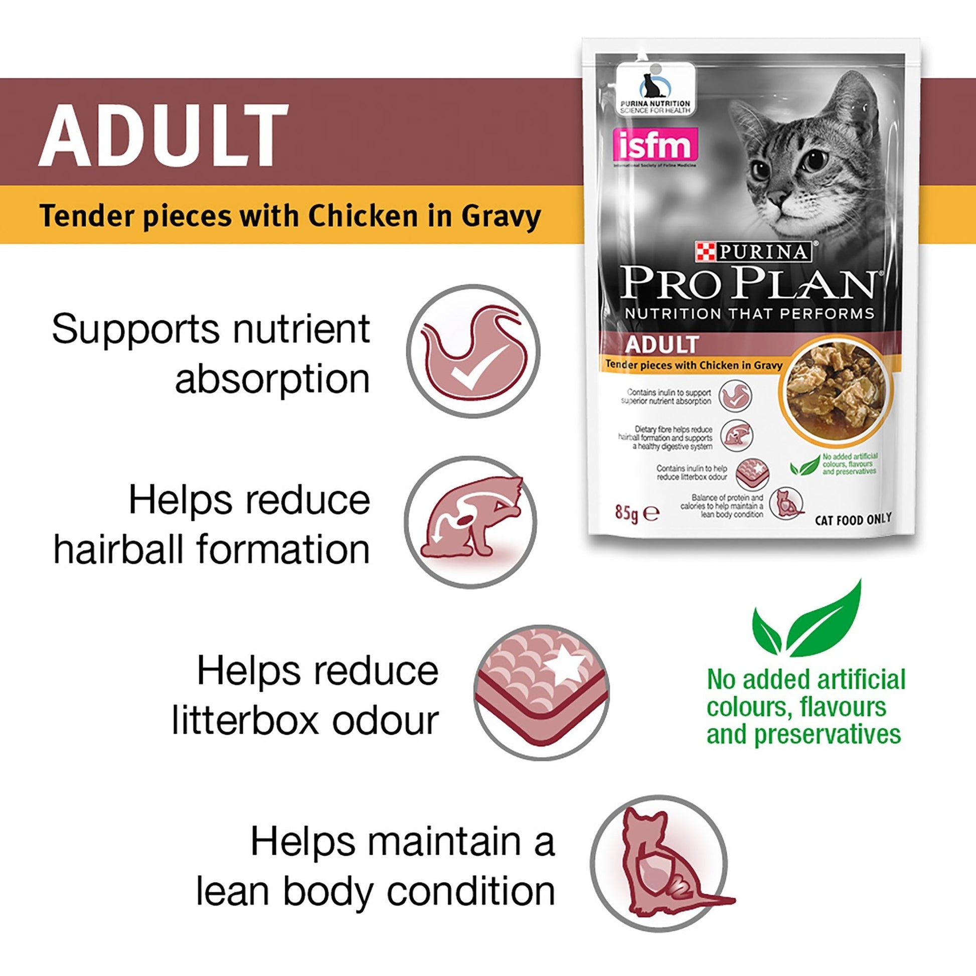 Pro Plan Cat Wet Pouch Adult Chicken 85g - Woonona Petfood & Produce