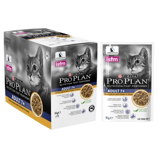 Pro Plan Cat Wet Pouches Adult 7+ Chicken 12x85g - Woonona Petfood & Produce